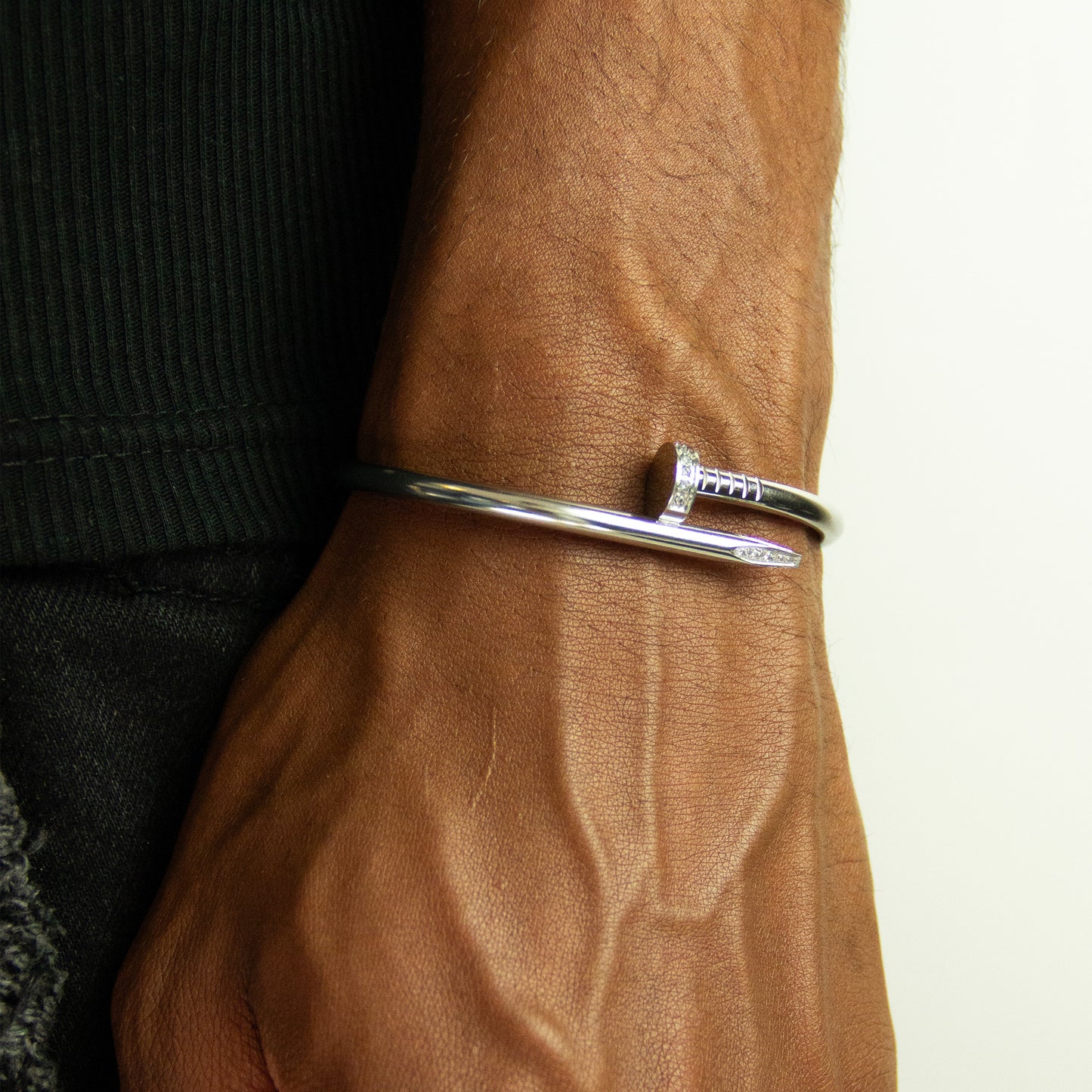 Silver Plated (Diamonds) Stainless Steel Charm Bracelet