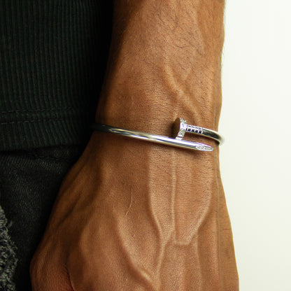 Silver Plated (Diamonds) Stainless Steel Charm Bracelet