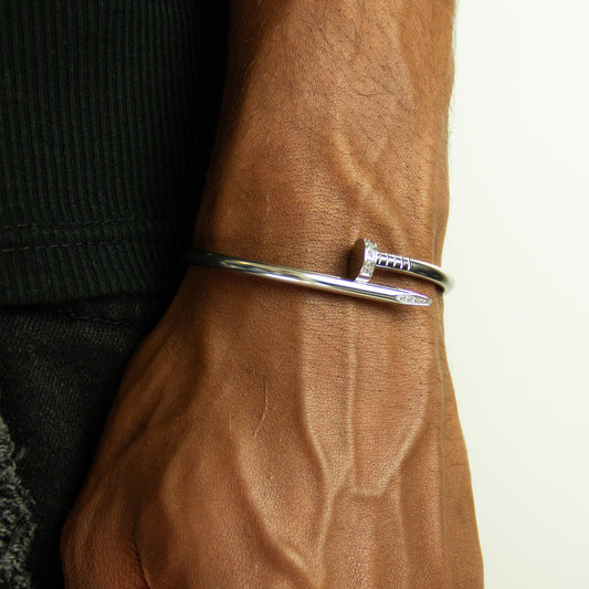 Silver Plated (Diamonds) Stainless Steel Charm Bracelet